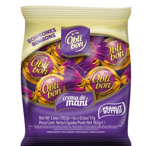 Bombom creme de amendoim/Oblita 102g (6x17g) (7793123160500)