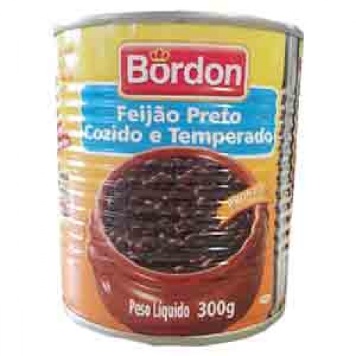 Feijao Preto Cozido e Temperado Bordon (300g) (7899567209864)
