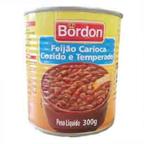 Feijao Carioca Cozido e Temperado Bordon (300g) (7899567209857)